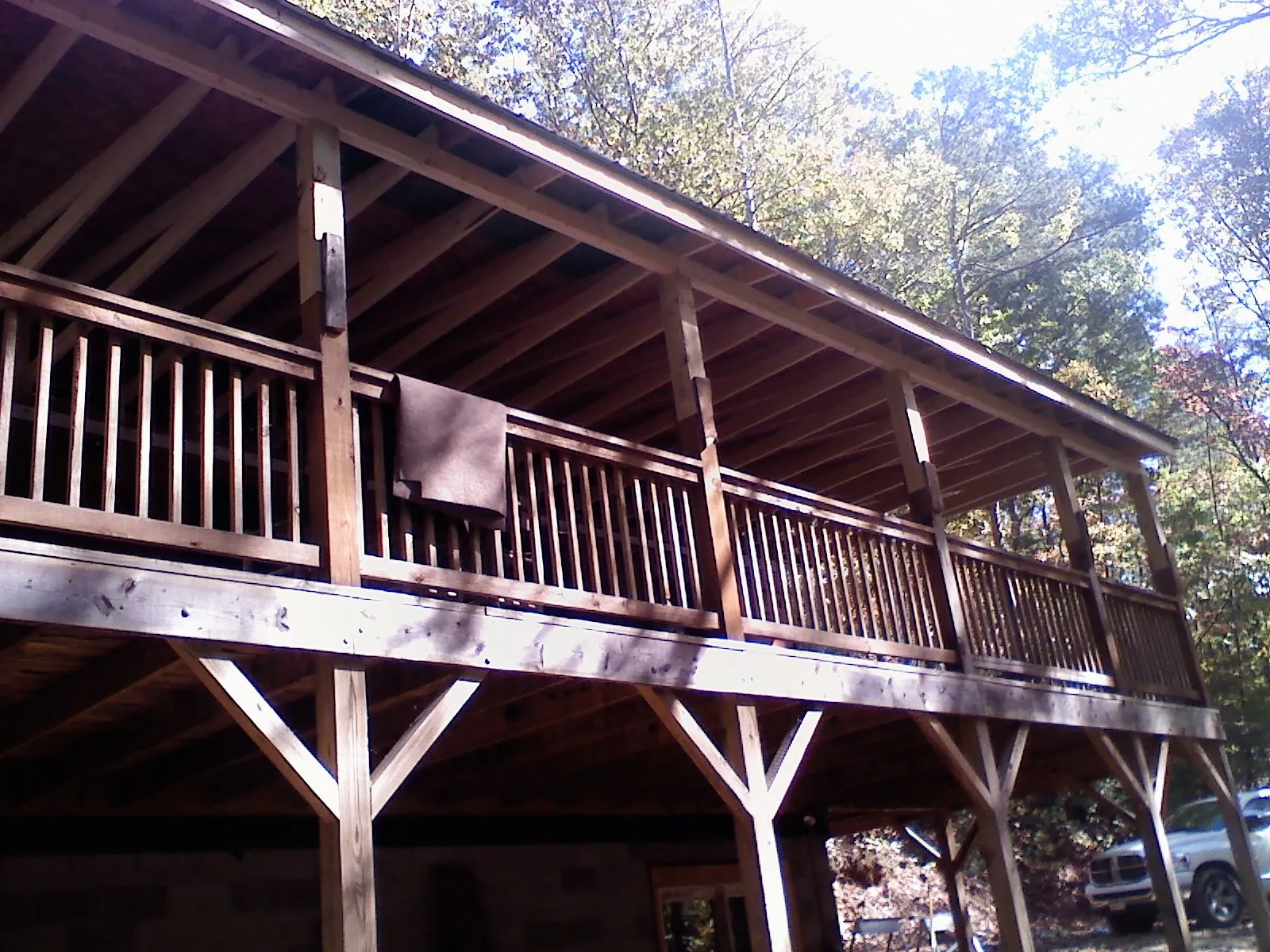 Timber framing under a new elevated porch and deck — Roof Leak Repair in Eads by Roofing Brothers